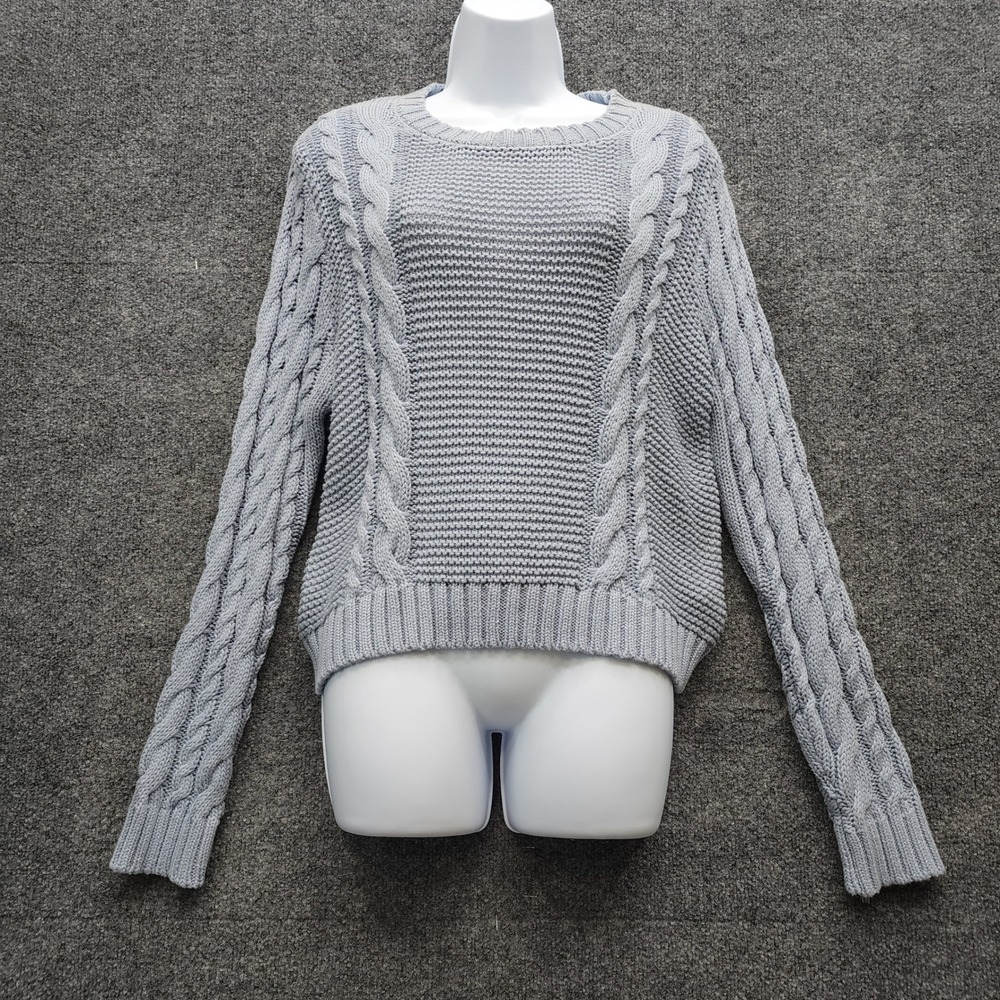 NWT BRIT.NY Women Cable Knit Cotton Sweater Preppy Coastal Nautical Large Top